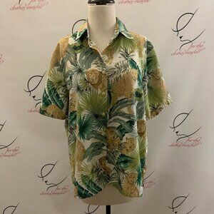 BonWorth. Size PM. Short Sleeve. Polyester. Aloha Hawaiian Shirt. B26